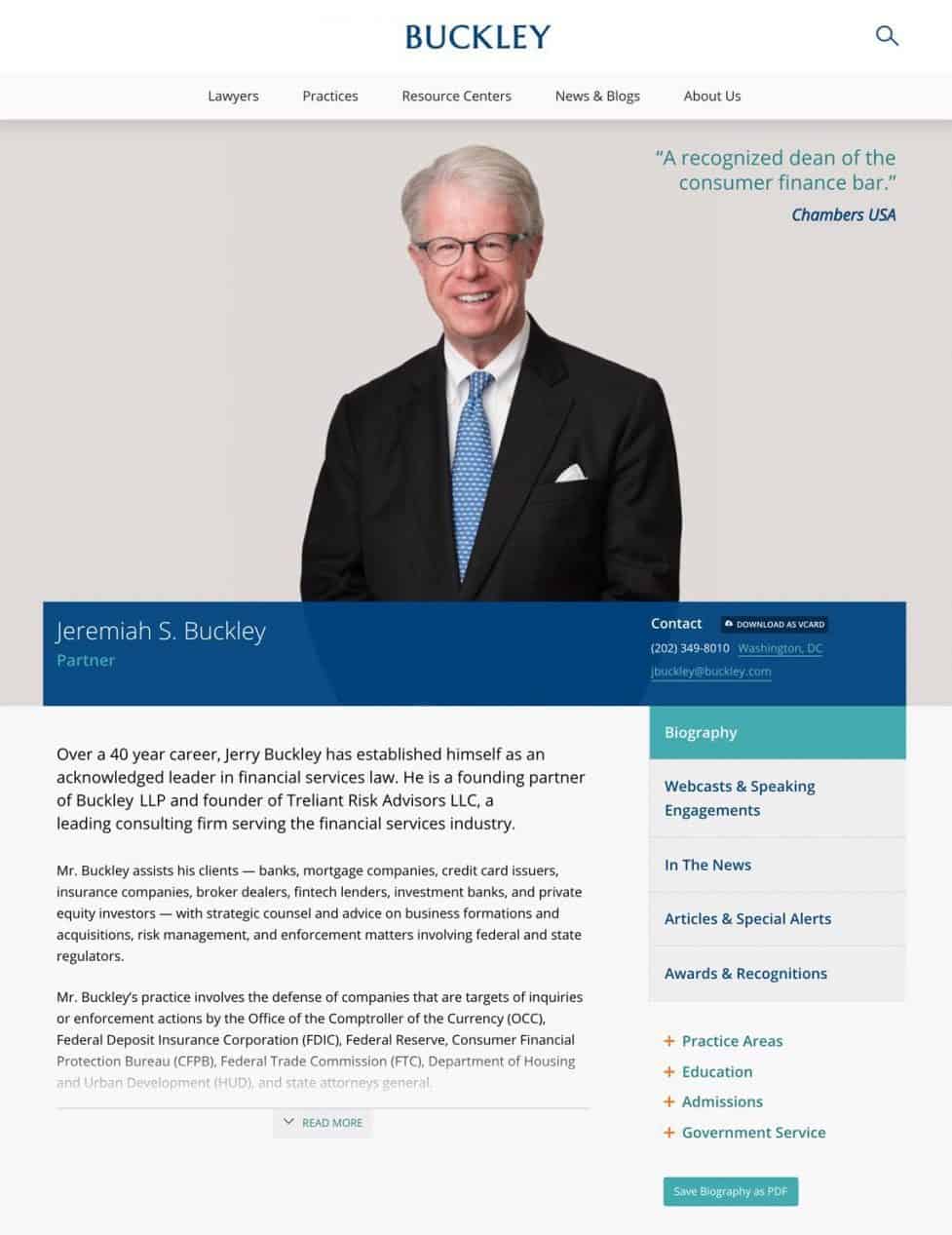 attorney biography web page