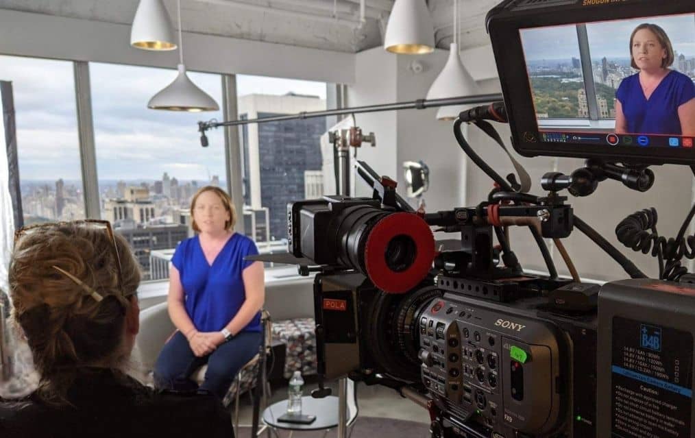 Cyndy McCollough producing video for a law firm